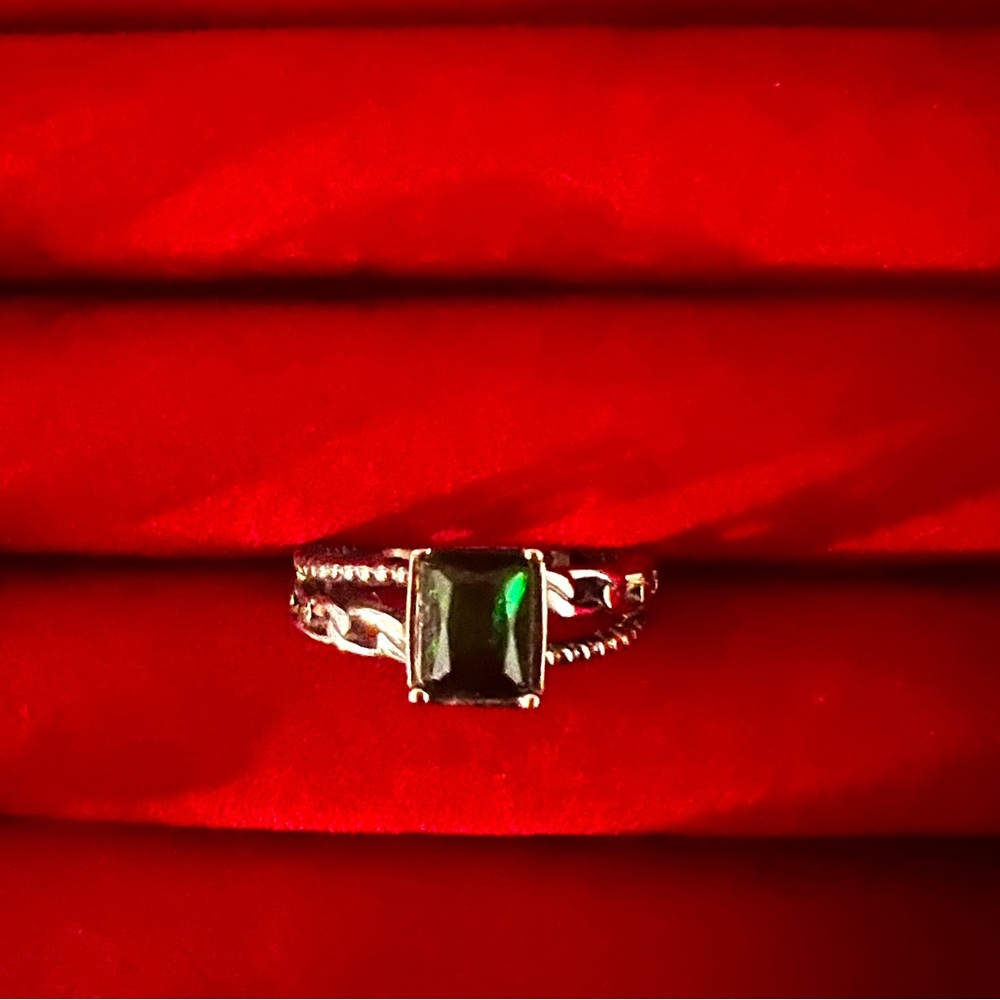 St. Steel Emerald Ring